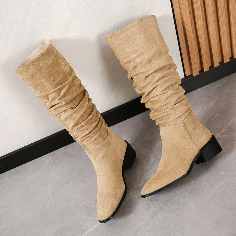 Slimming Western Denim High Leg Boot