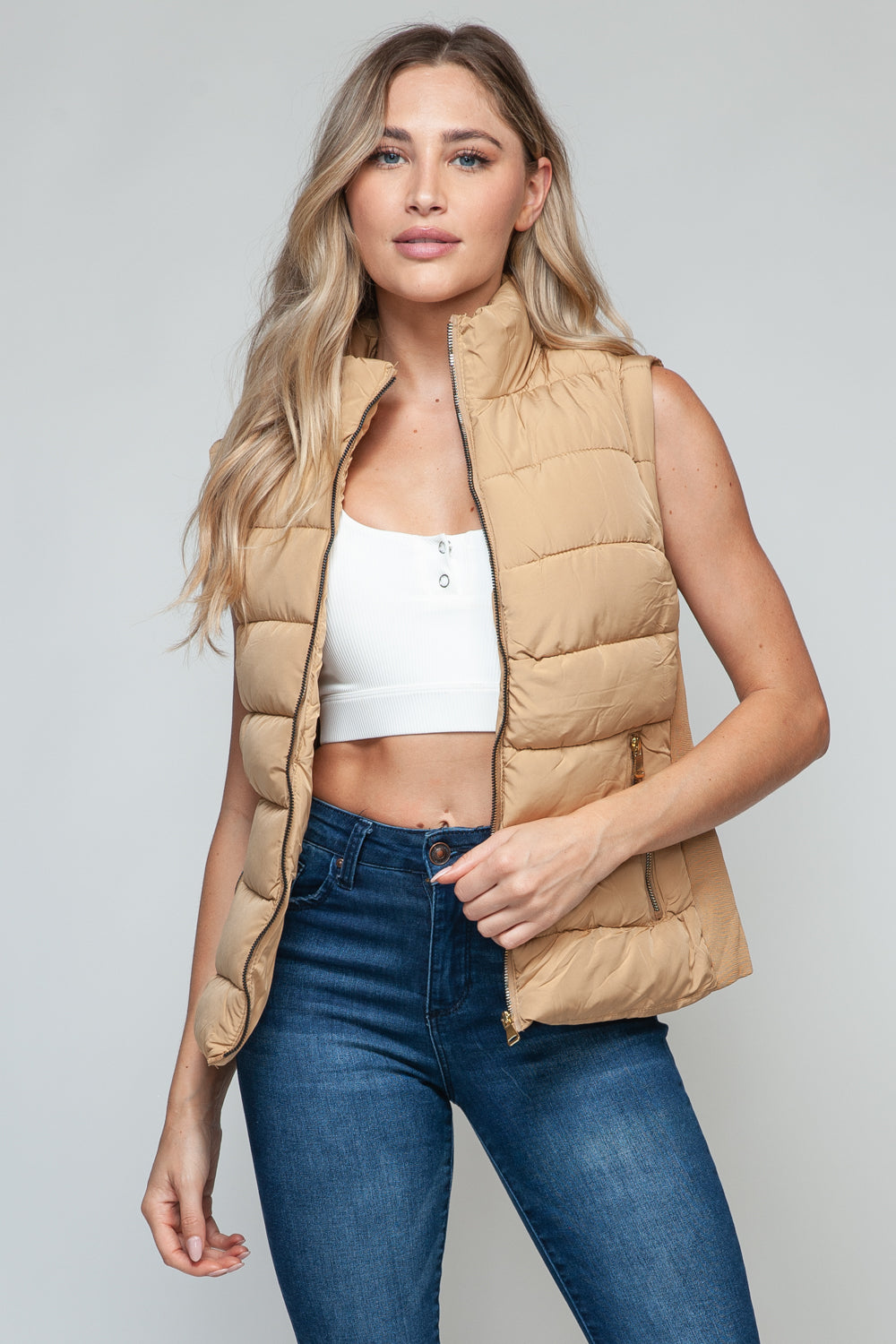 Zip Up Turtleneck Vest