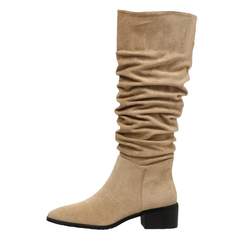 Slimming Western Denim High Leg Boot