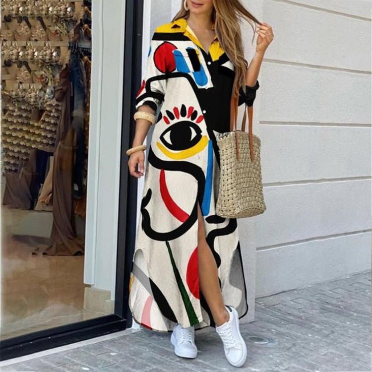 Casual Long Shirt Dress - MobbMall