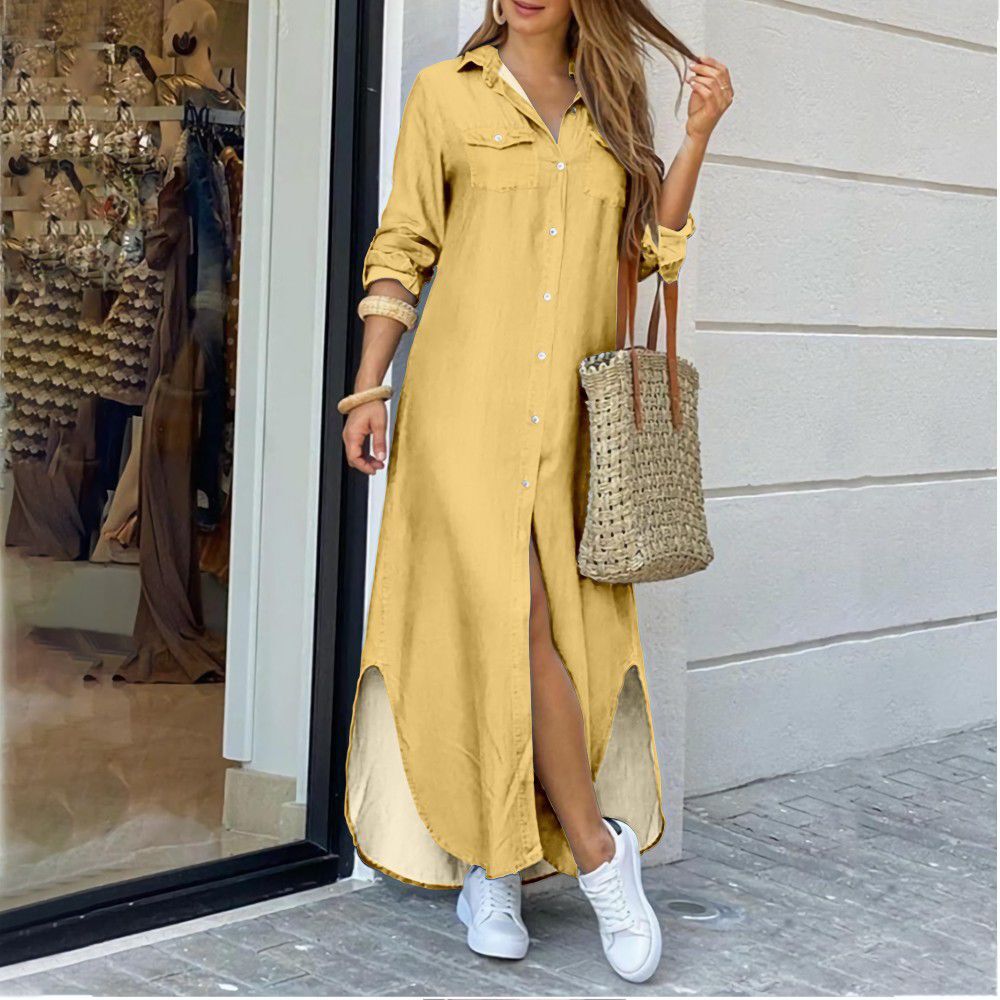 Casual Long Shirt Dress - MobbMall