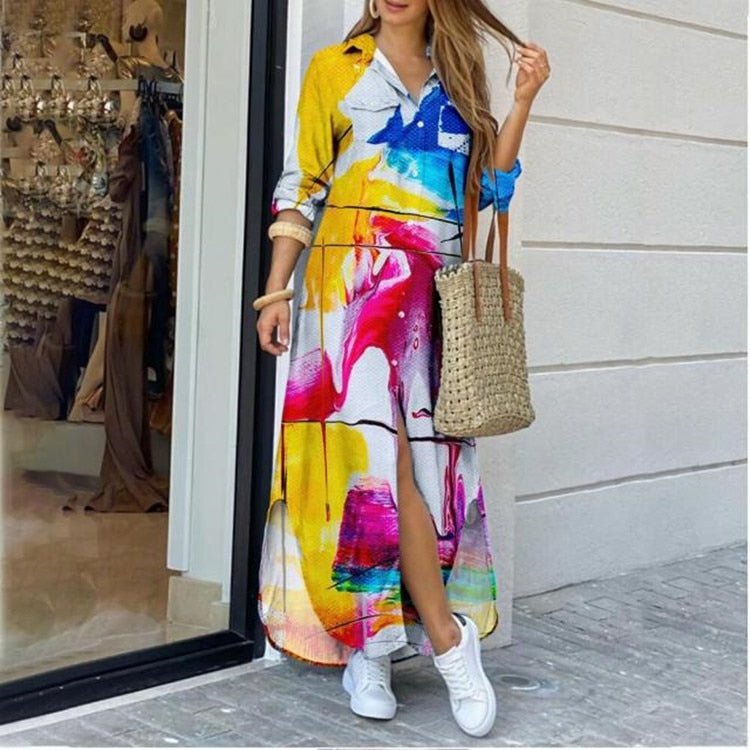 Casual Long Shirt Dress - MobbMall