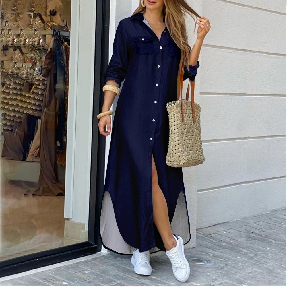 Casual Long Shirt Dress - MobbMall